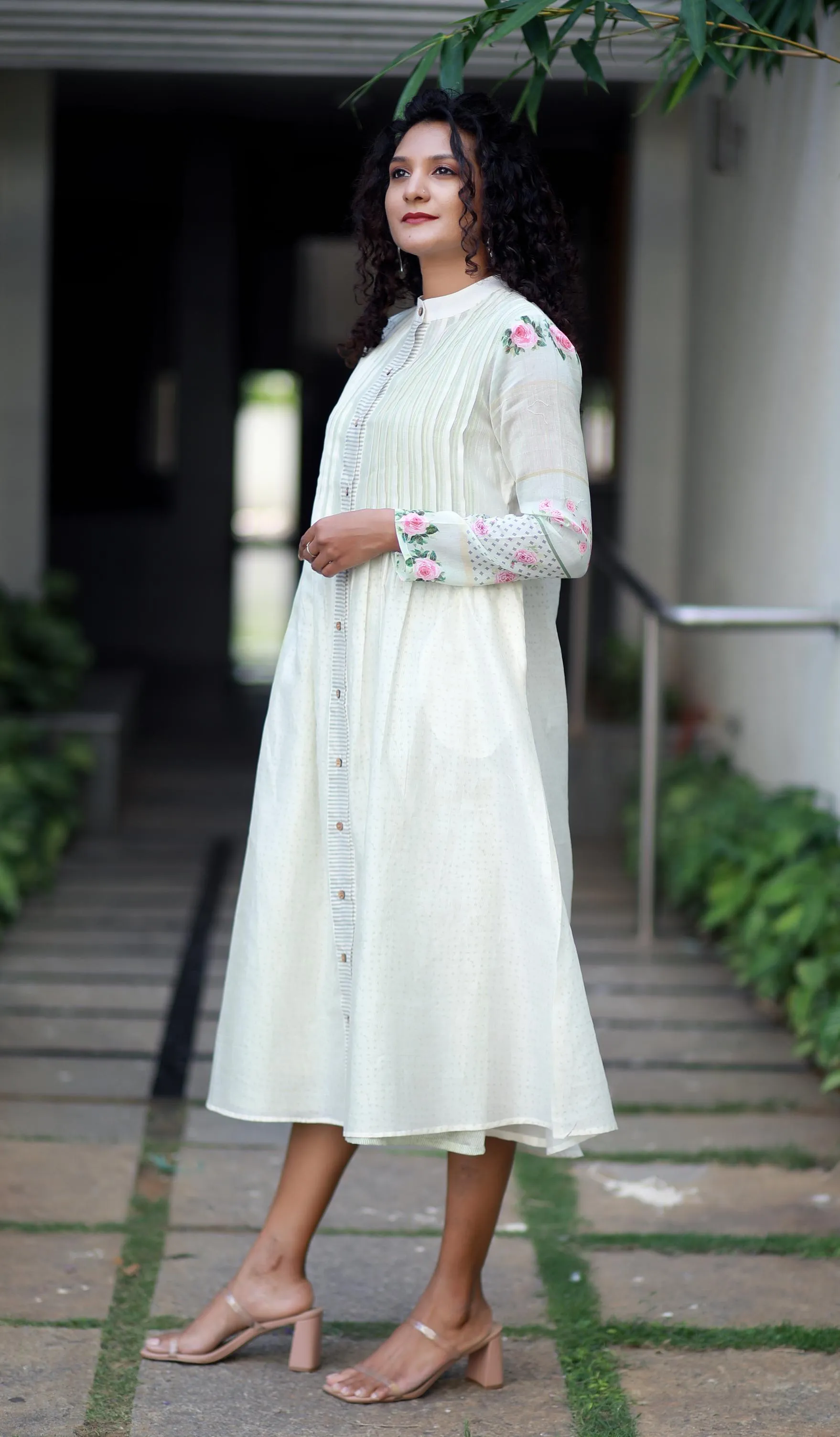 Celestial Symphony Off White Chanderi Kurta/ Dress