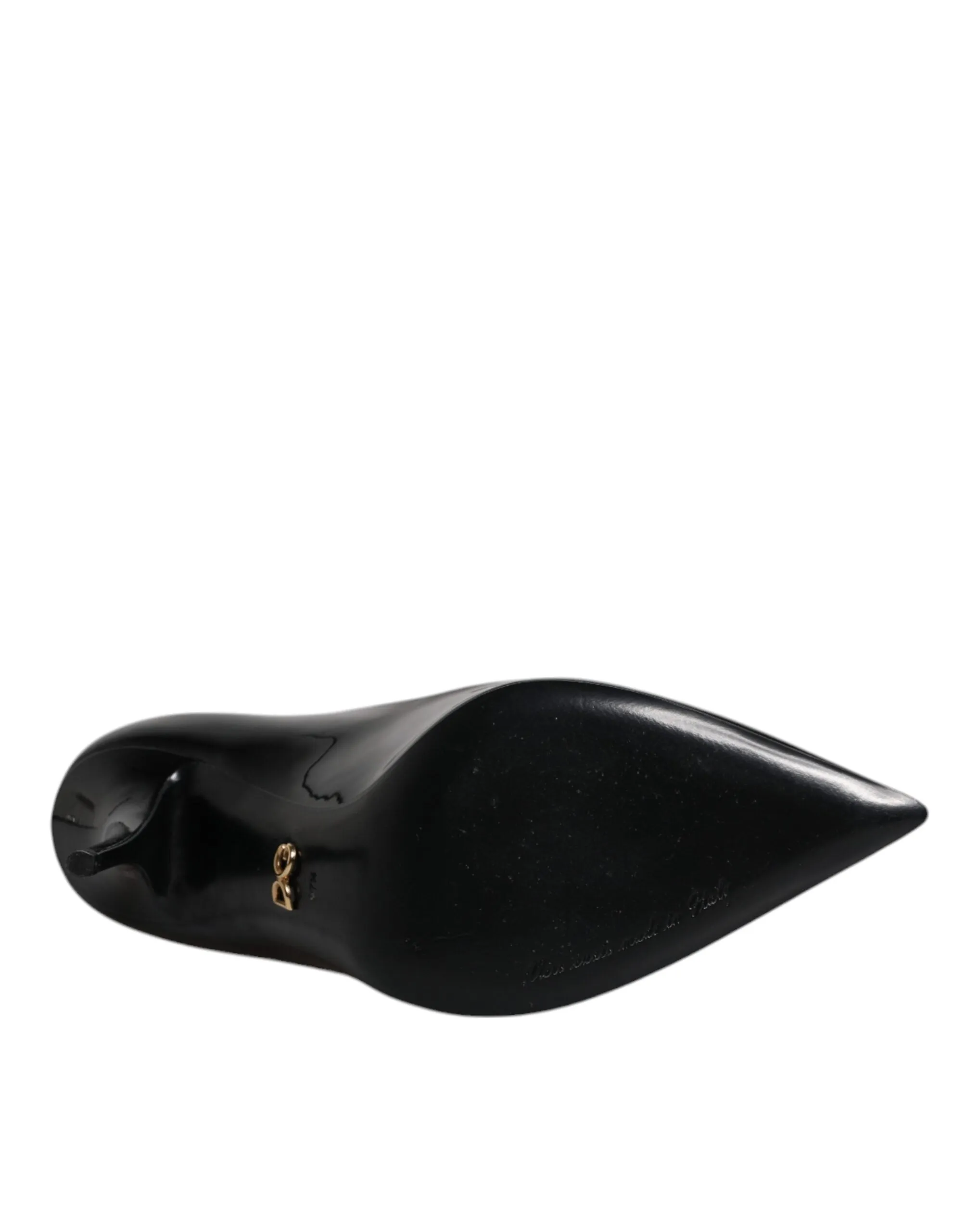 Dolce&Gabbana Women Black Pumps 100% Calf Leather Solid High Heel Shoes EUR 37.5