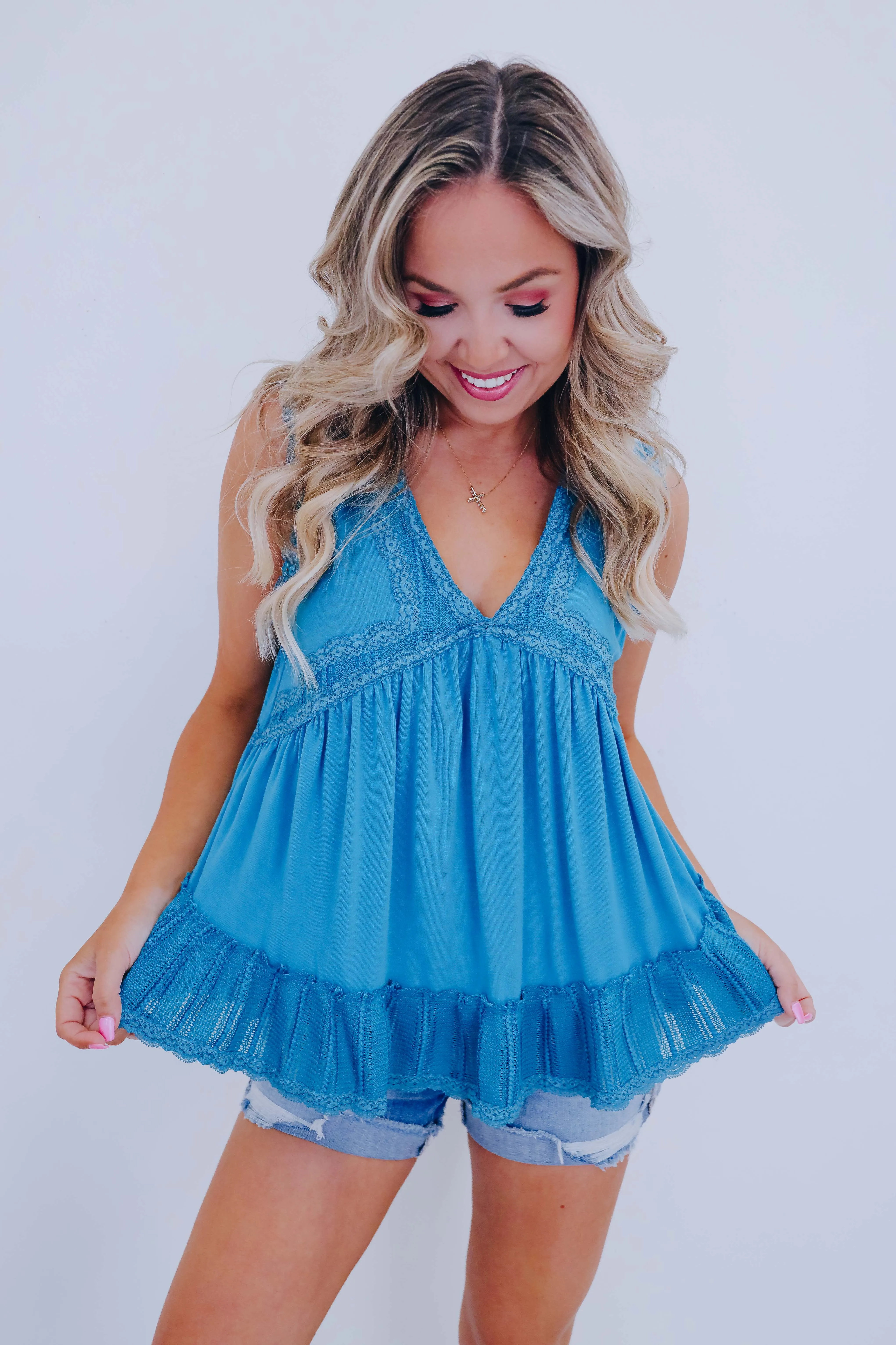 Erin Embellished Lace Tank Top By POL - 10 Colors