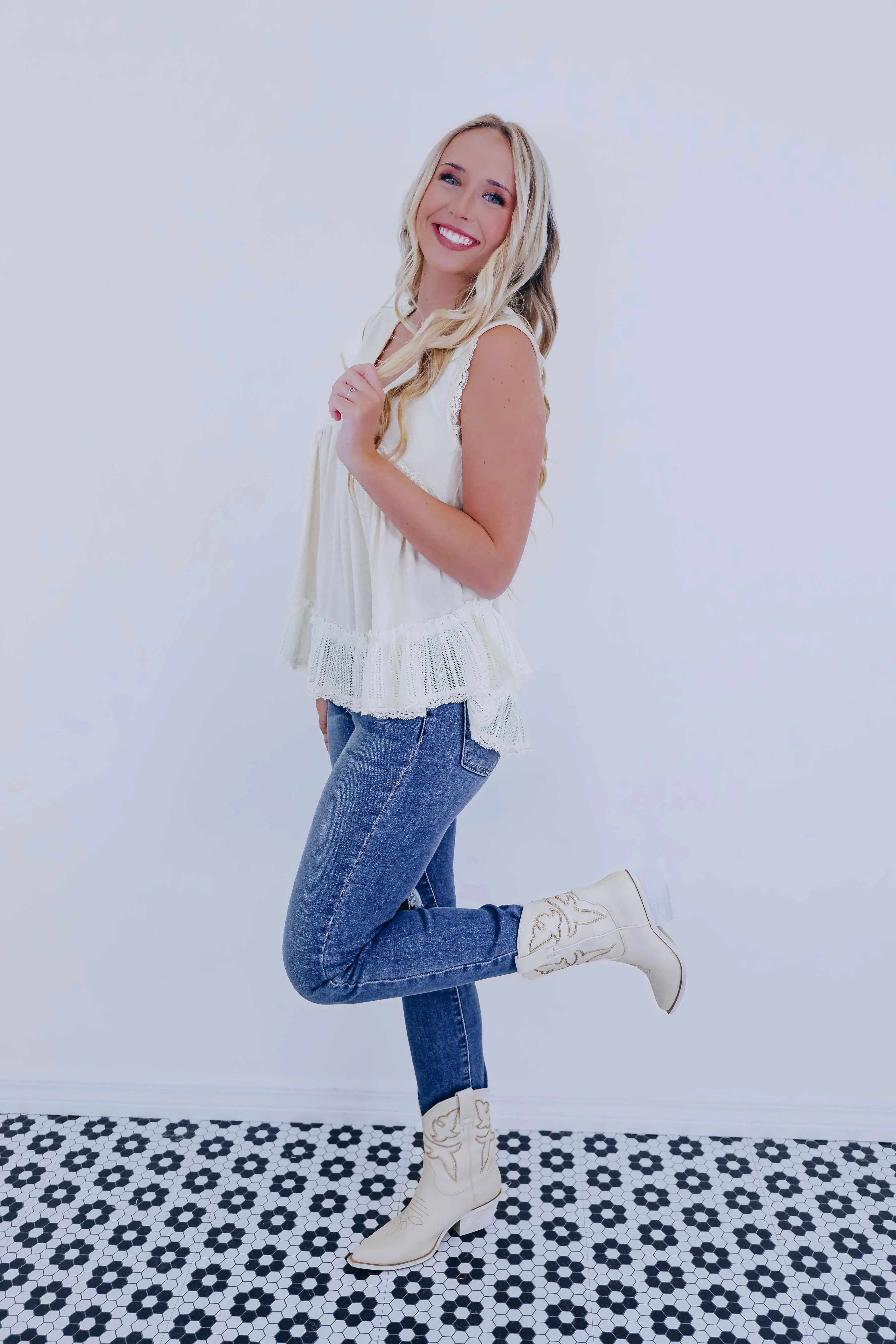 Erin Embellished Lace Tank Top By POL - 10 Colors
