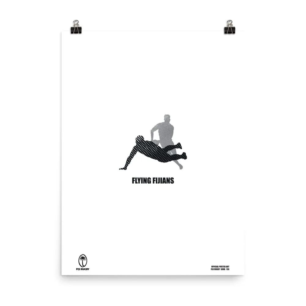 Fiji Flying Fijians Silhouette Poster