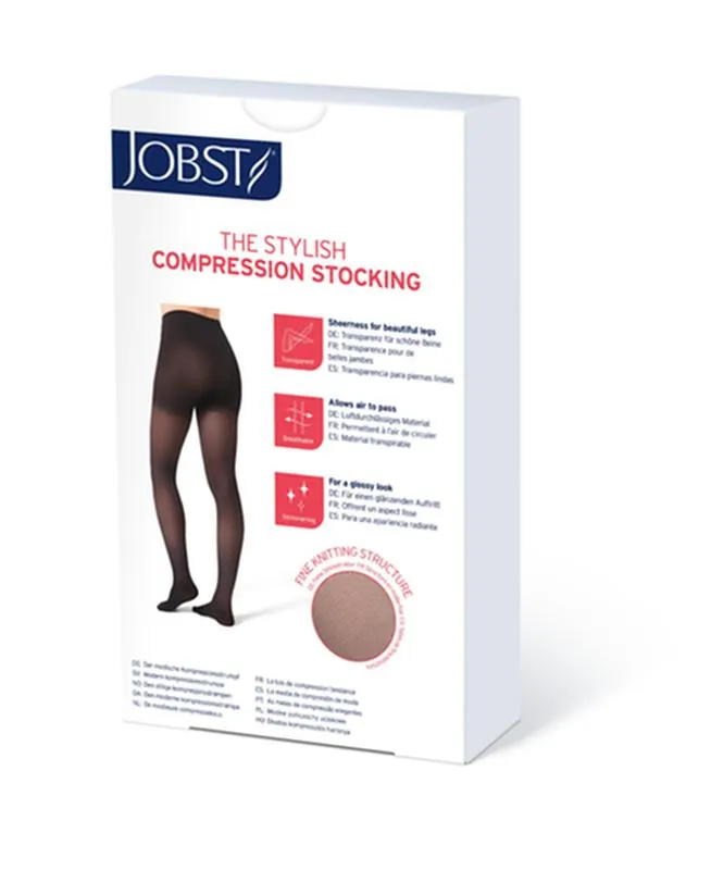 PR/1 JOBST ULTRASHEER WOMEN, THIGH HIGH W/SIL DOT BAND, 15-20MMHG, SM, CLASSIC BLACK, OPEN TOE
