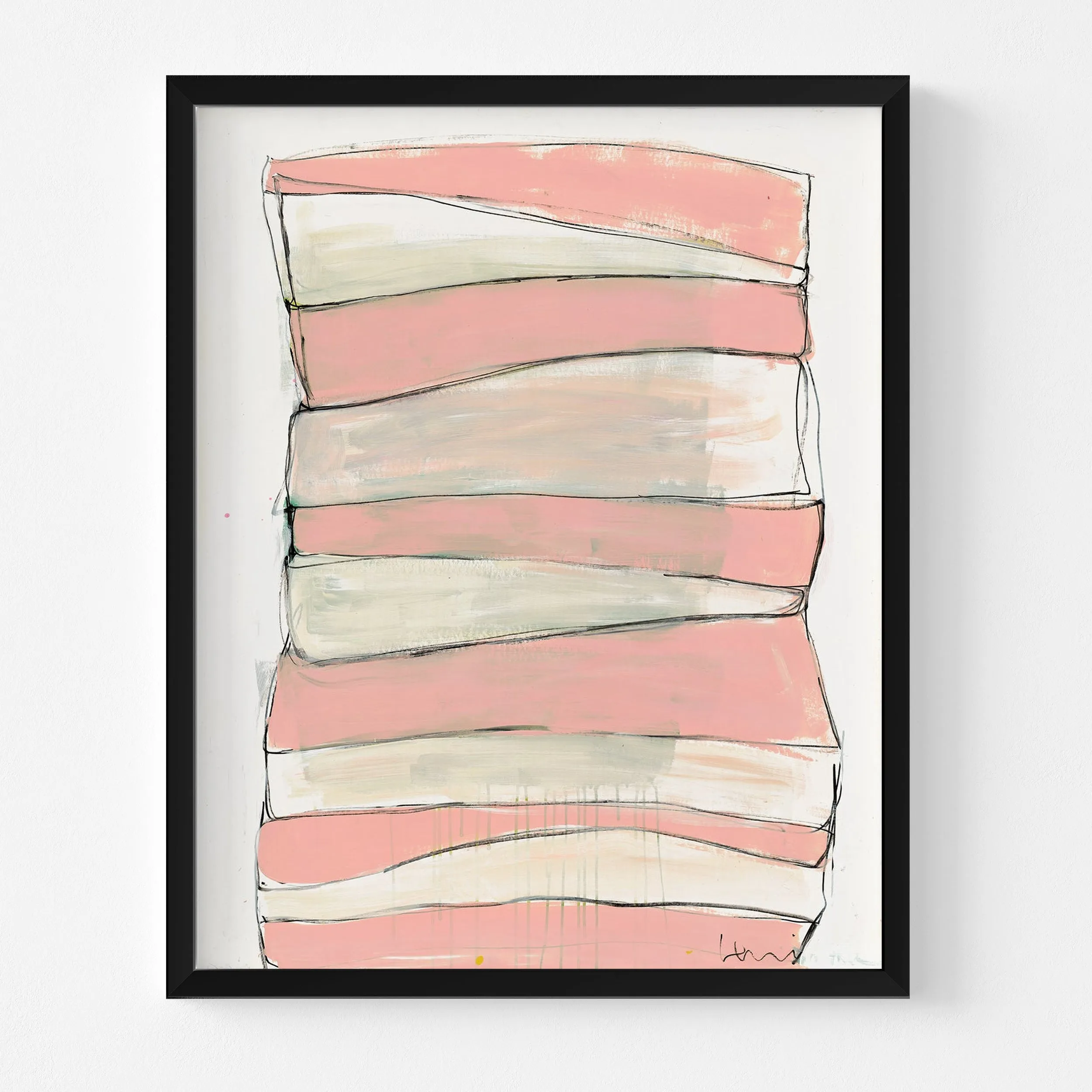 Summer Stripes Peach Art Print