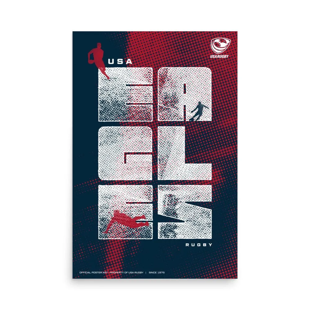 USA Rugby EAGLES Text Poster
