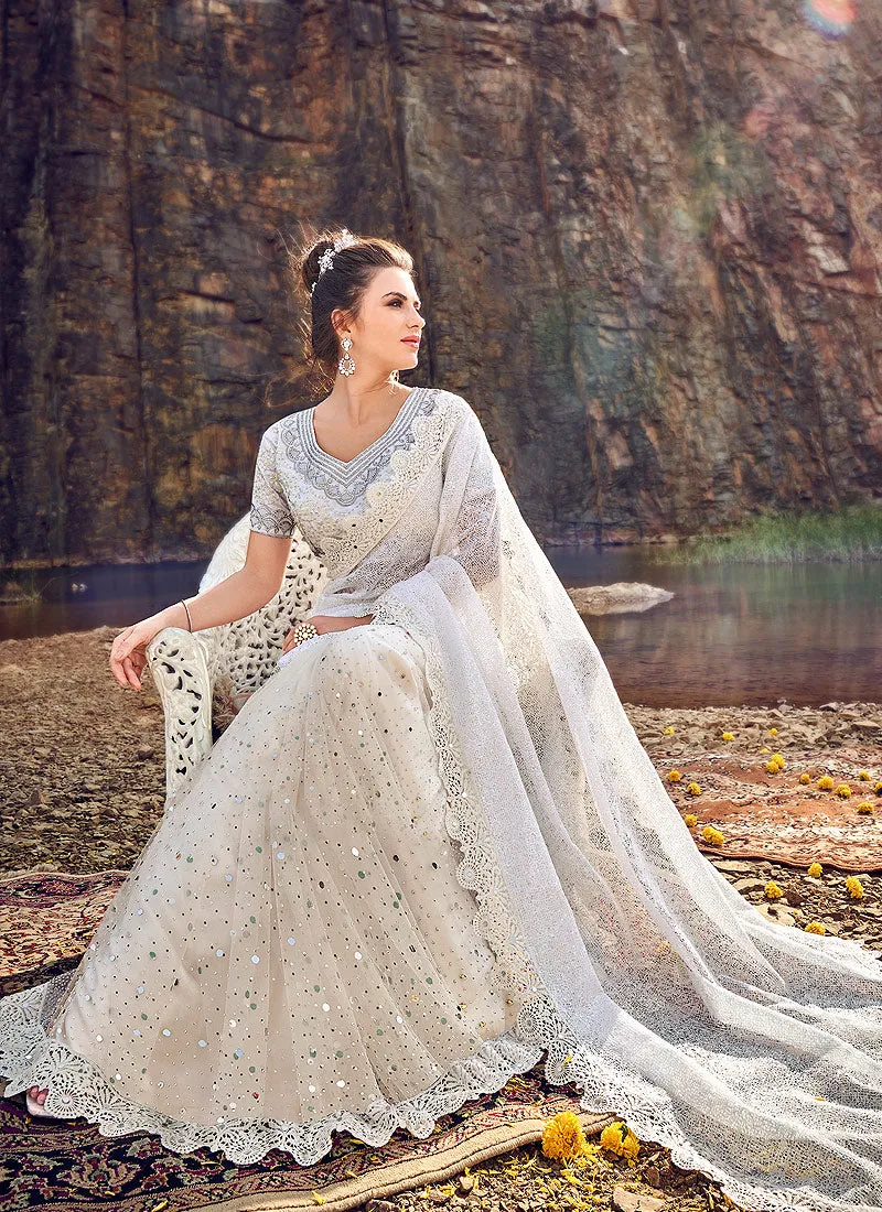 White Glory Designer Party Wear Saree